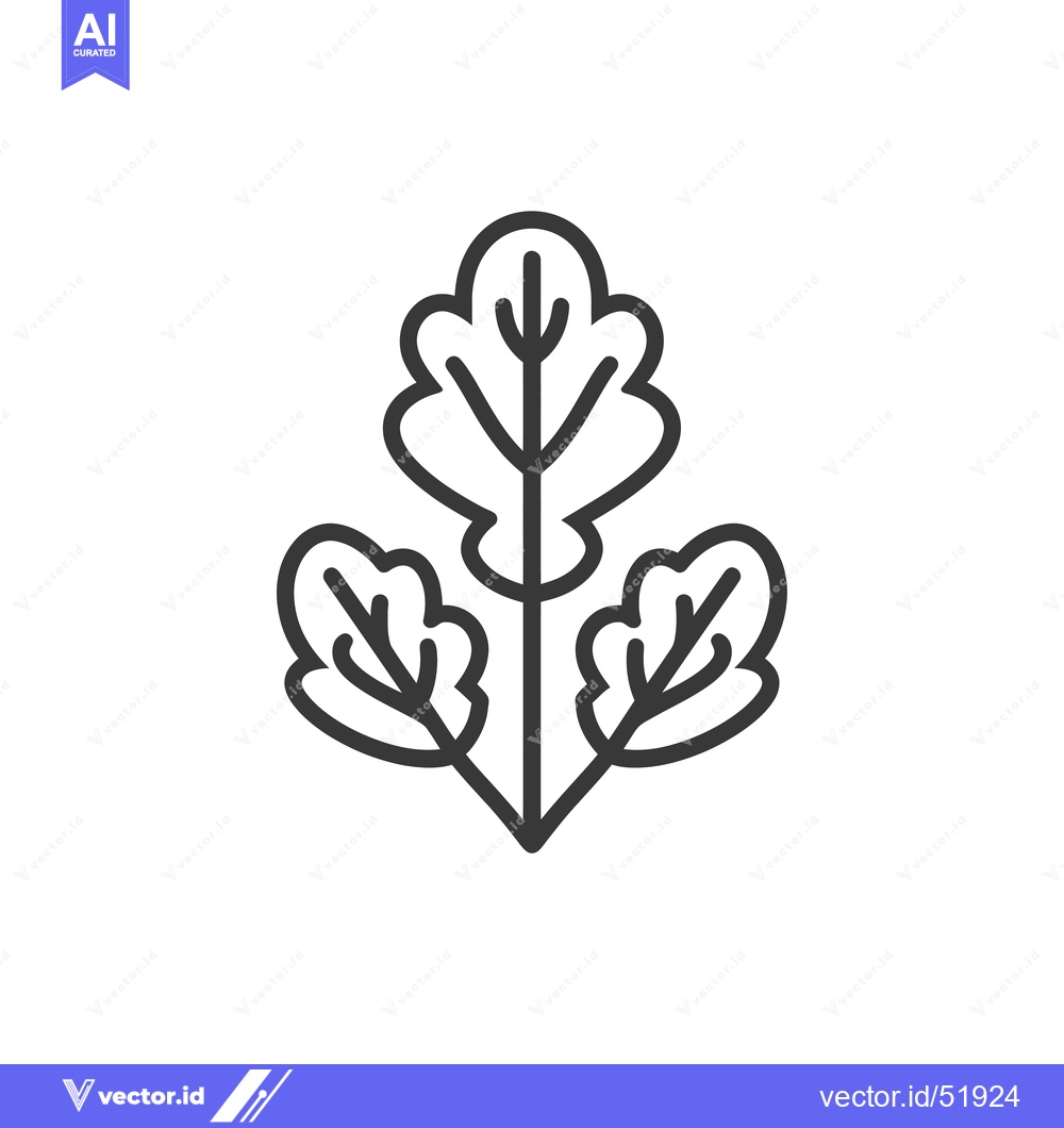 Premium Vector dari Line art illustration of a coriander plant
