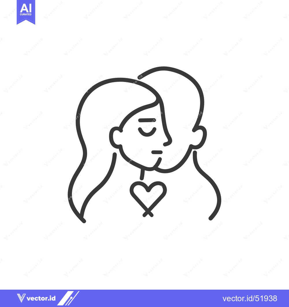 Premium Vector dari Line Art Illustration of a Couple with a Heart
