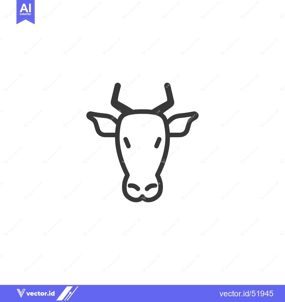 Premium Vector dari Line Art Illustration of a Cow's Head