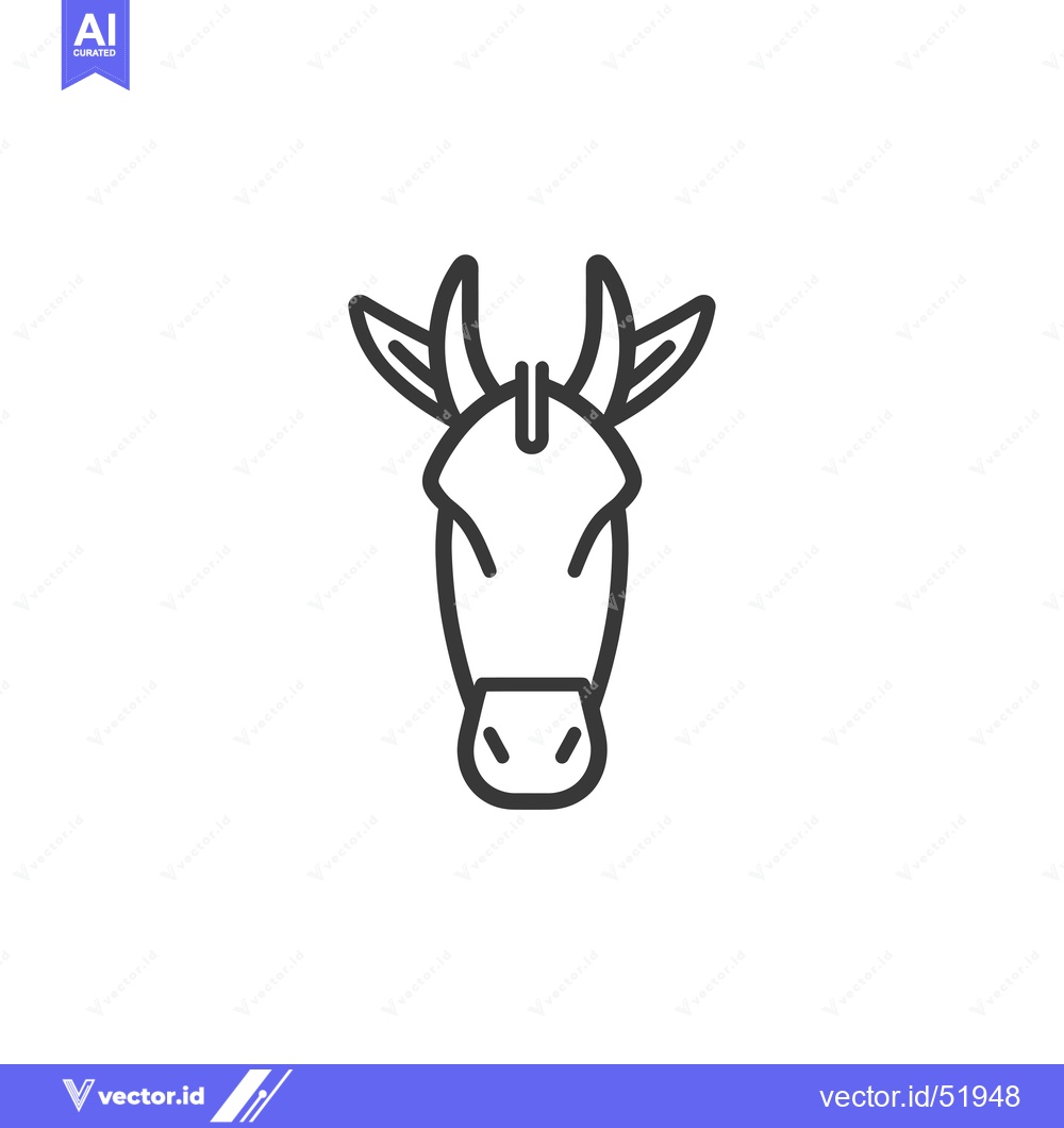 Premium Vector dari Line Art Illustration of a Cow's Head