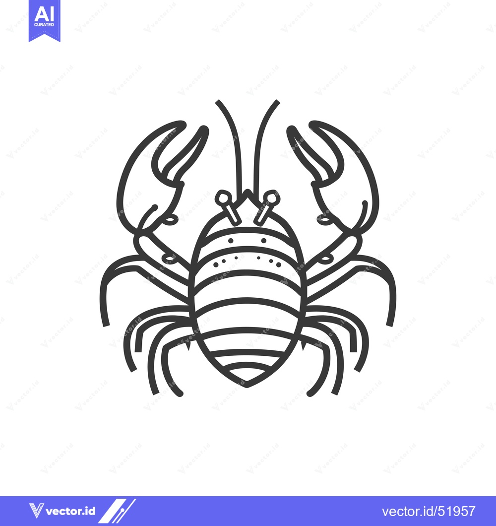 Premium Vector dari Line art illustration of a crab with claws