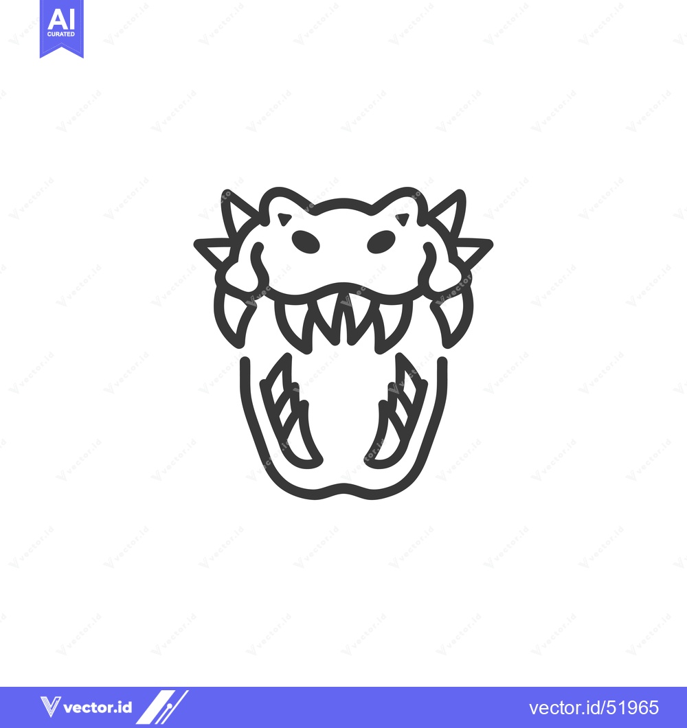 Premium Vector dari Line art illustration of a crocodile's open mouth with sharp teeth
