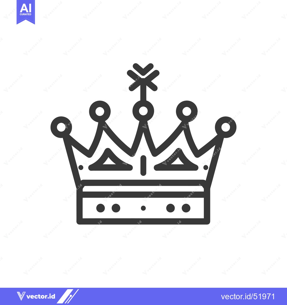 Premium Vector dari Line Art Illustration of a Crown with a Star on Top