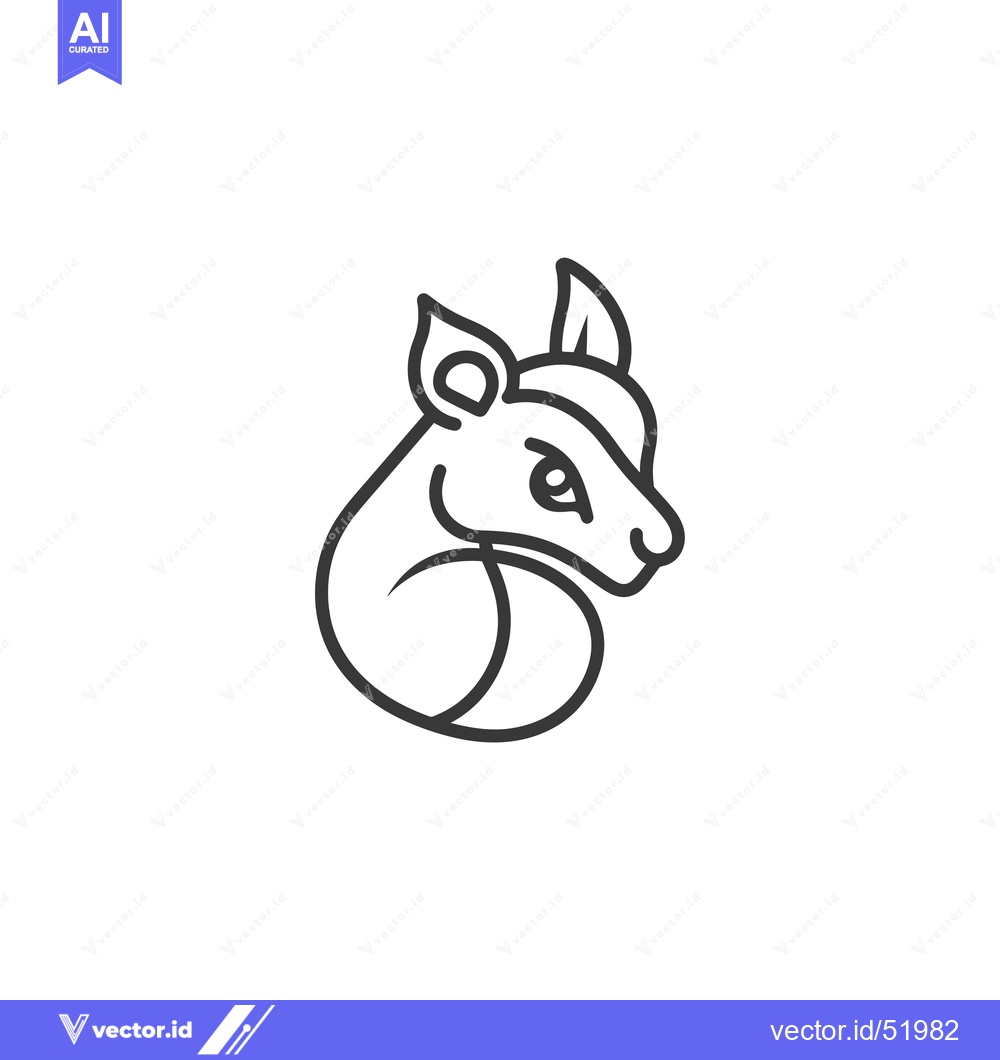 Premium Vector dari Line Art Illustration of a Cute Cartoon Animal with Large Ears