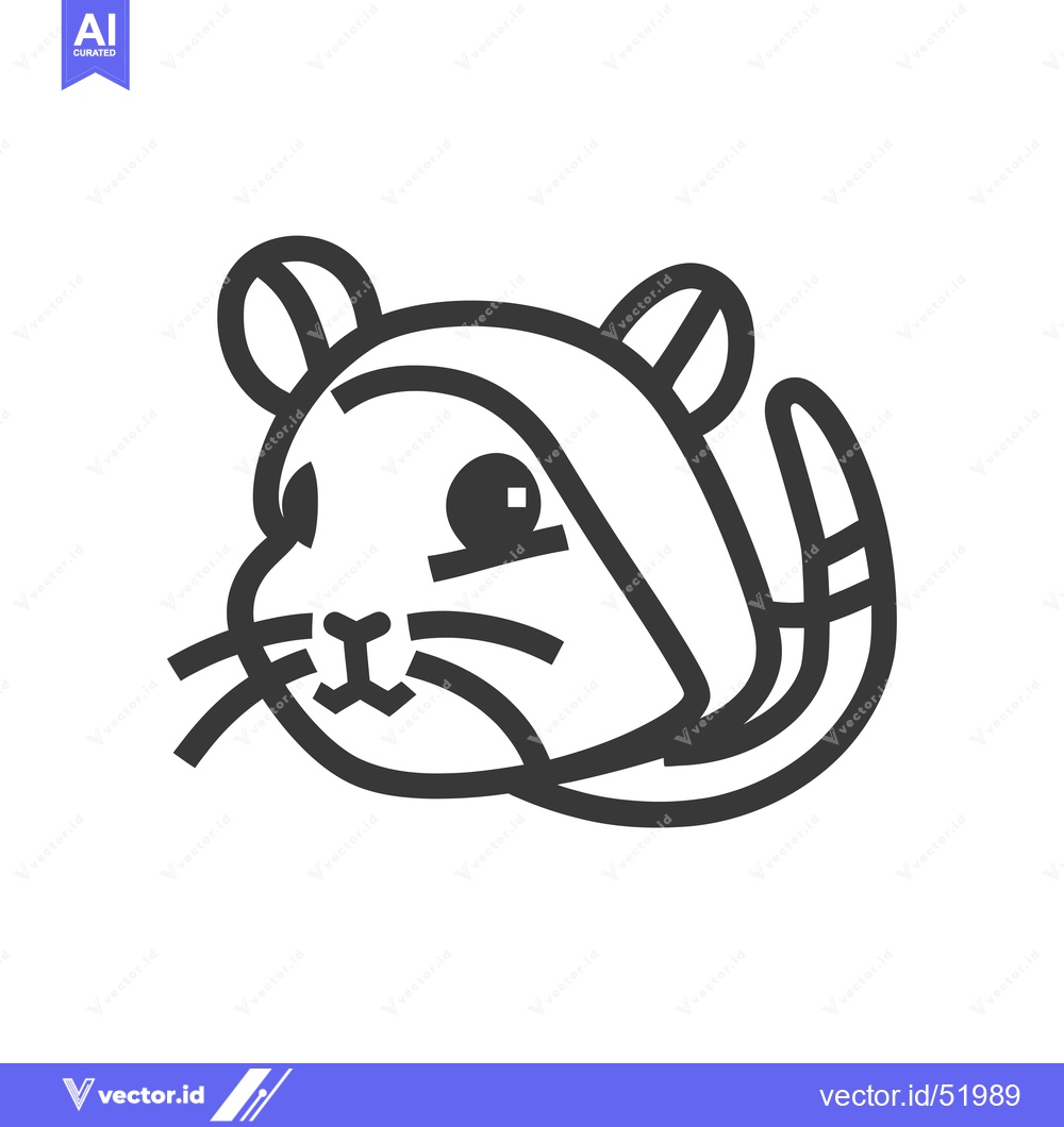 Premium Vector dari Line Art Illustration of a Cute Cartoon Mouse