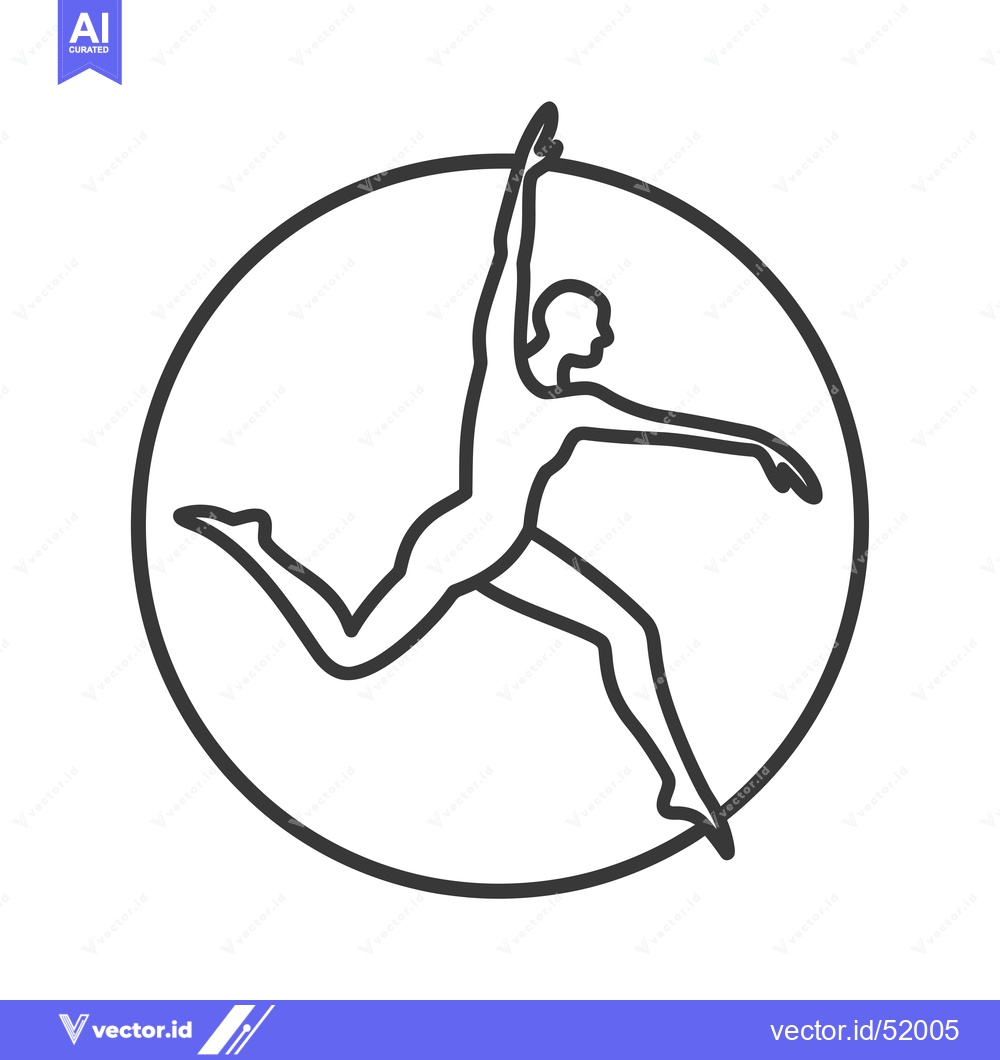 Premium Vector dari Line Art Illustration of a Dancer Leaping Through a Circle