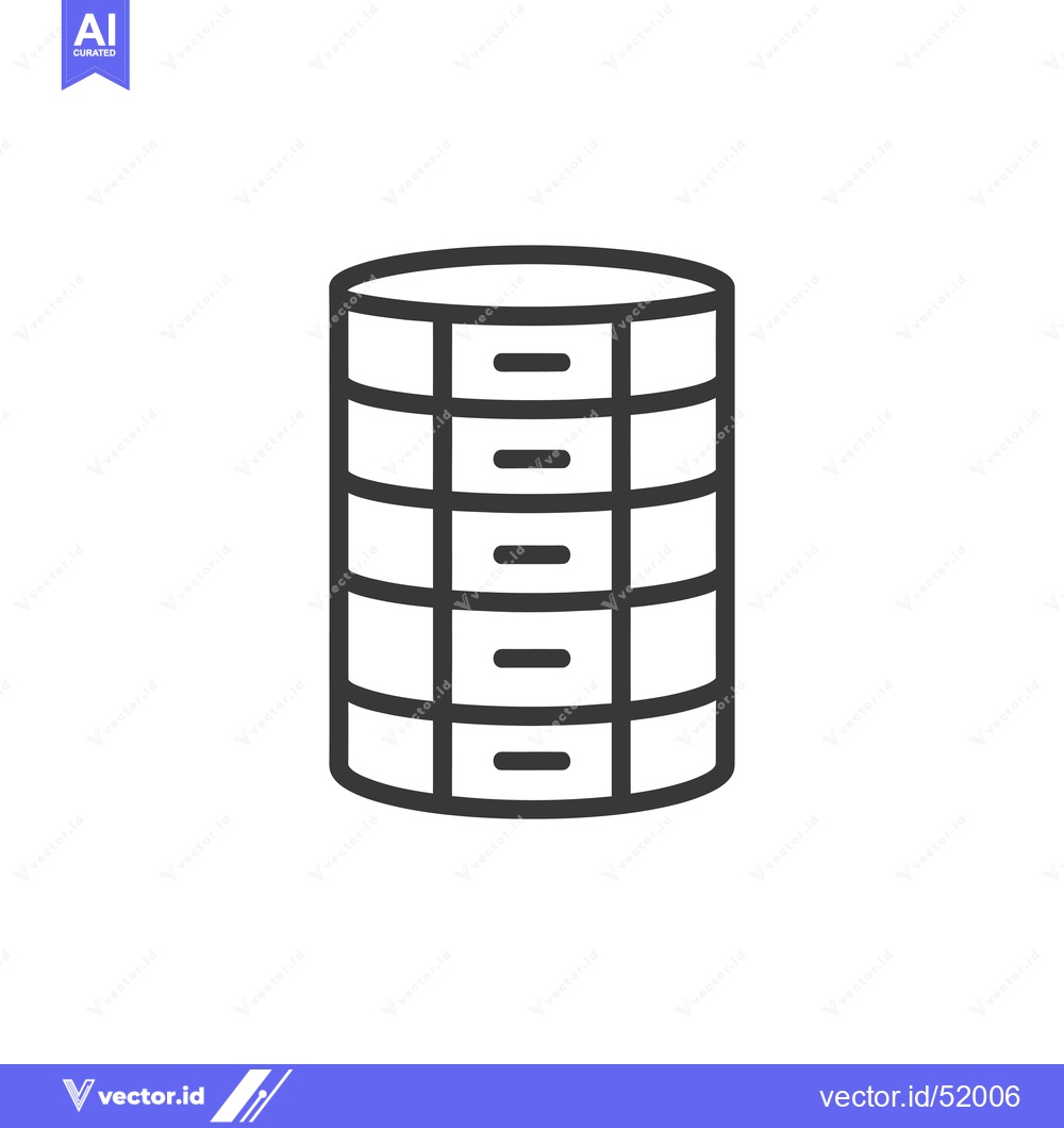 Premium Vector dari Line art illustration of a database icon
