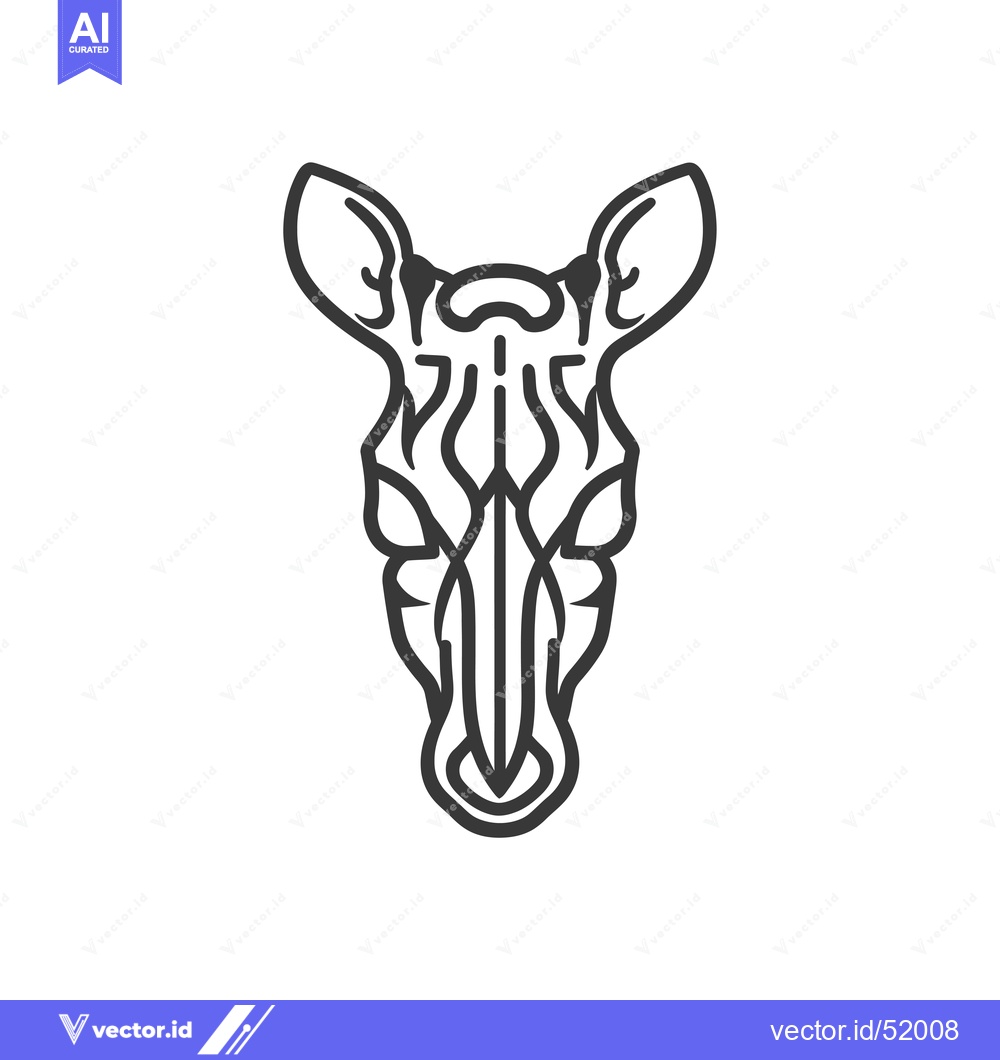 Premium Vector of Line Art Illustration of a Deer Head