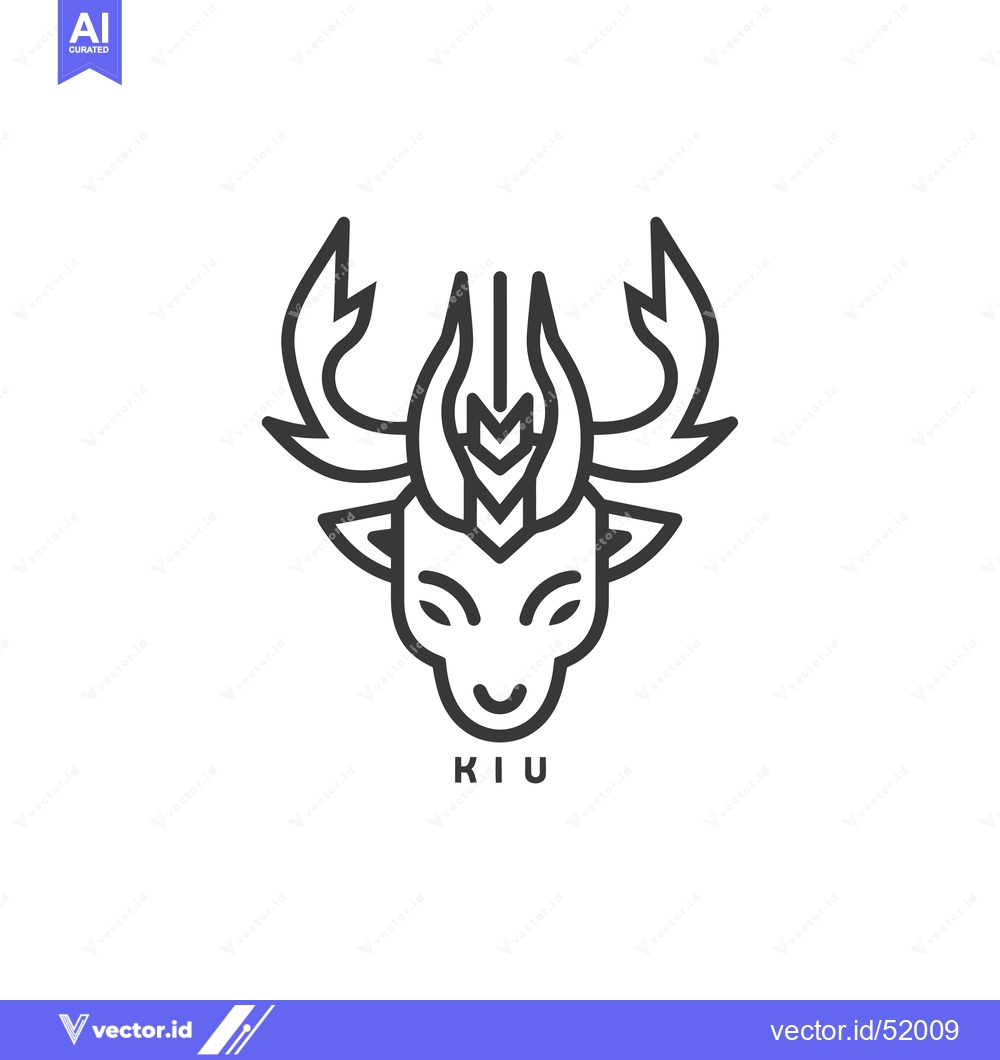 Premium Vector dari Line Art Illustration of a Deer Head with an Arrow