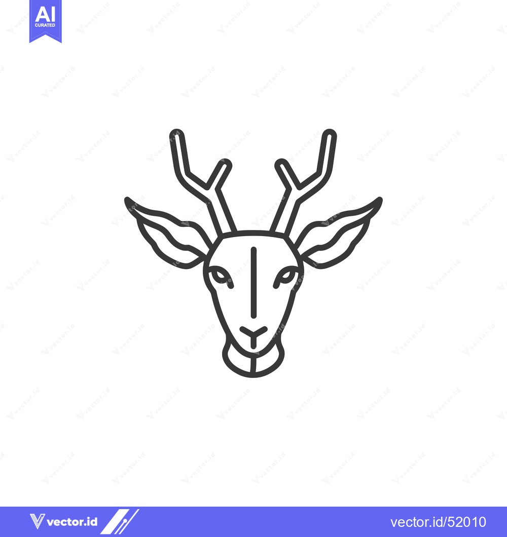 Premium Vector dari Line Art Illustration of a Deer Head with Antlers