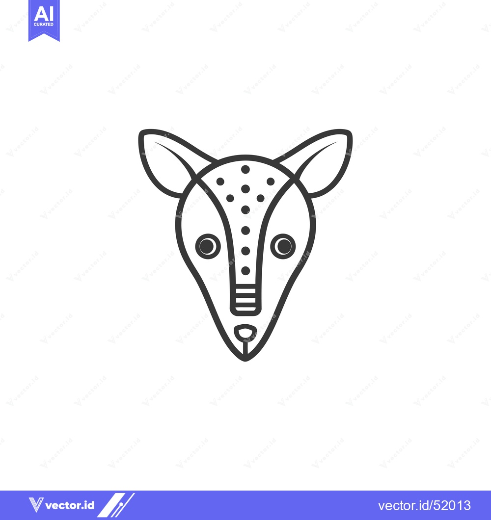 Premium Vector dari Line Art Illustration of a Deer Head with Spots