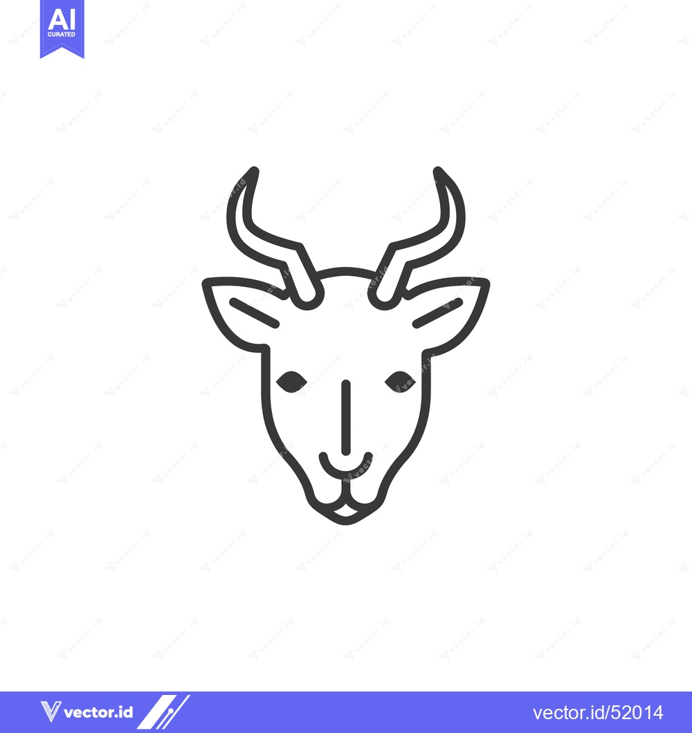 Premium Vector dari Line Art Illustration of a Deer's Face with Antlers