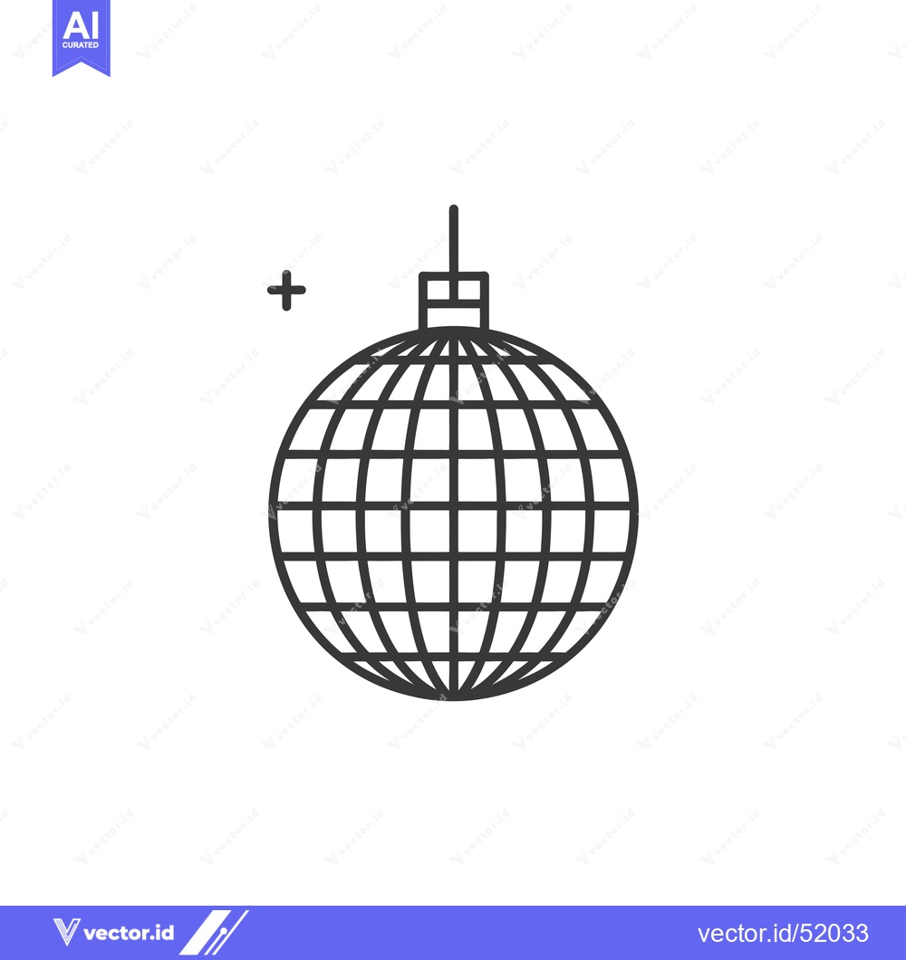 Premium Vector dari Line Art Illustration of a Disco Ball