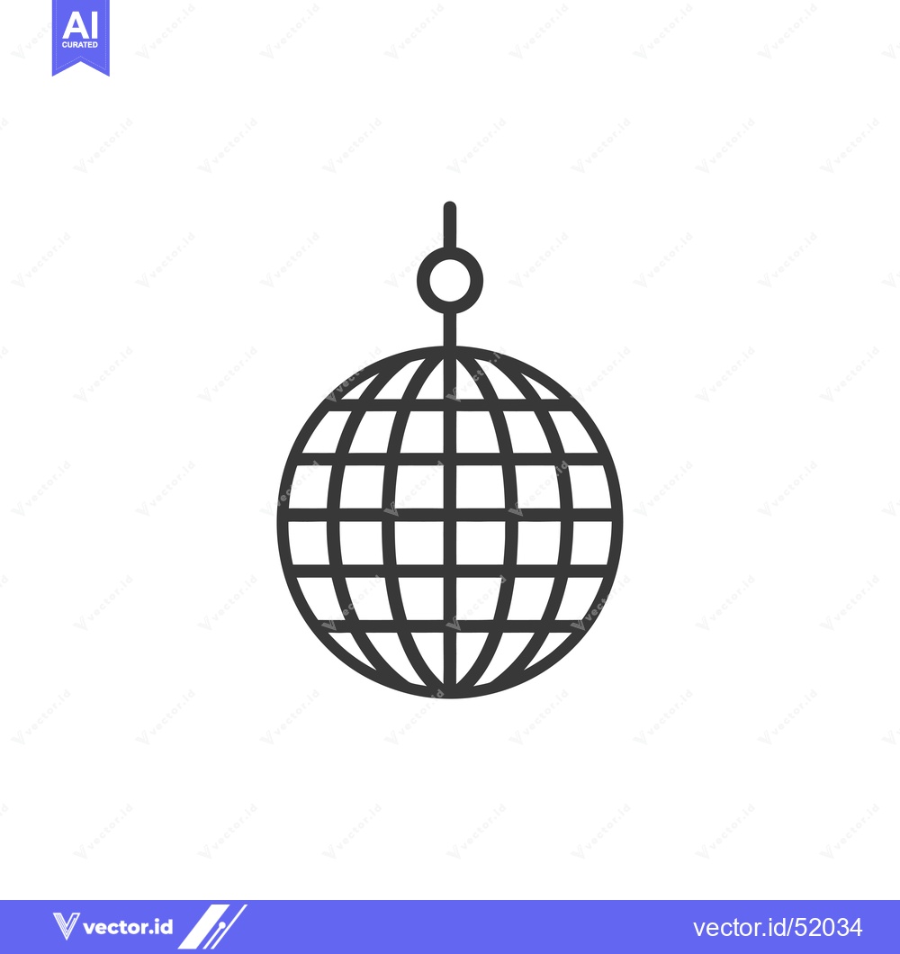 Premium Vector of Line Art Illustration of a Disco Ball