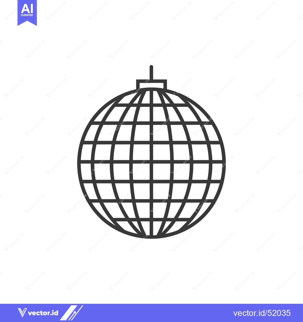 Premium Vector dari Line Art Illustration of a Disco Ball