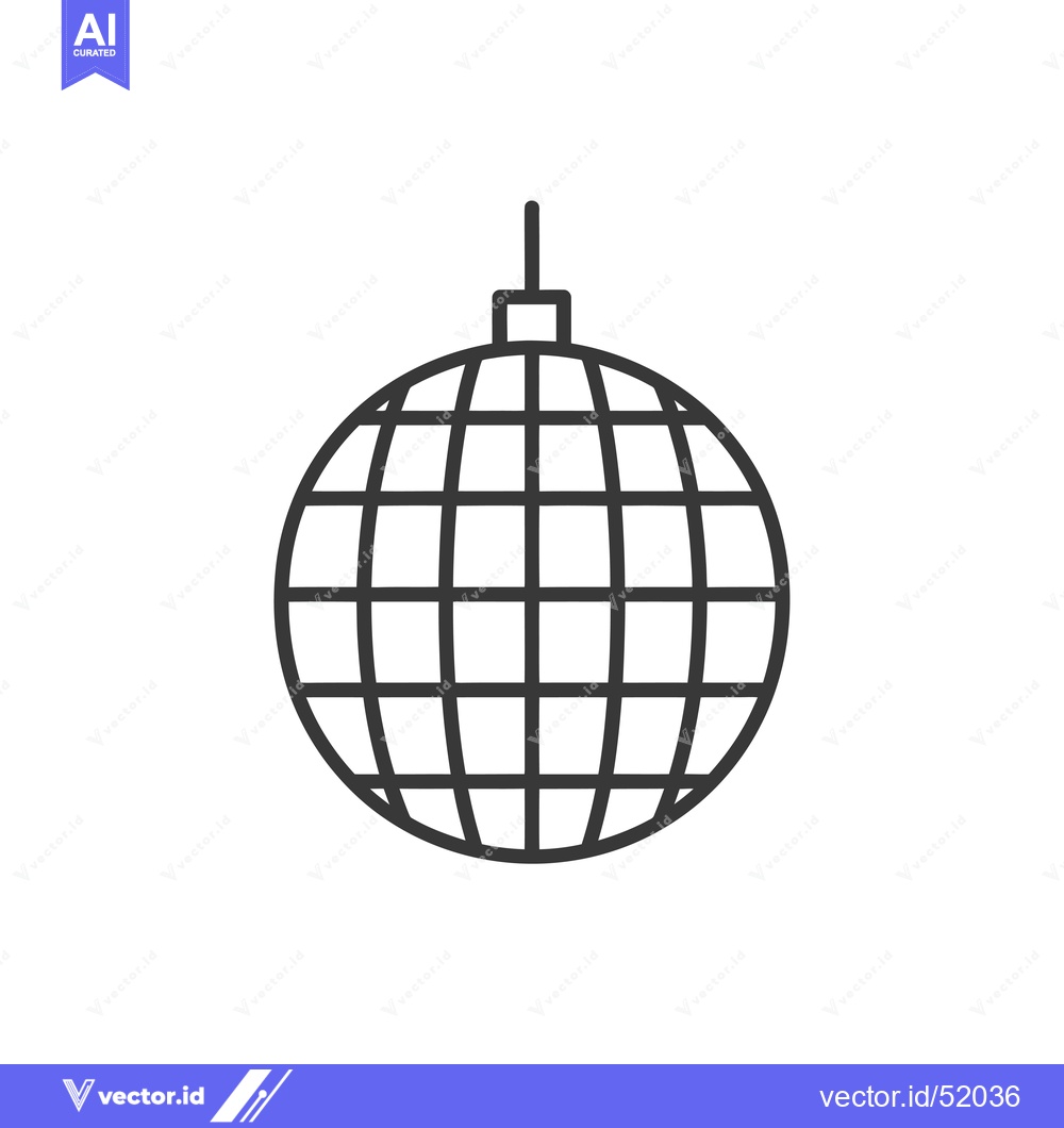 Premium Vector dari Line art illustration of a disco ball