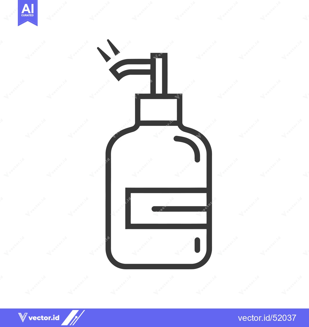 Premium Vector dari Line Art Illustration of a Dispenser Bottle with a Pump