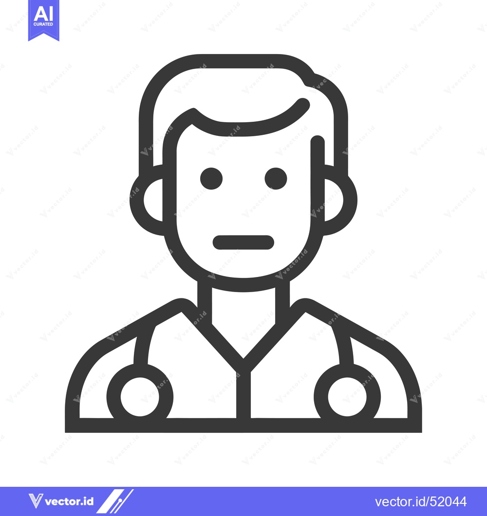 Premium Vector dari Line art illustration of a doctor with a stethoscope
