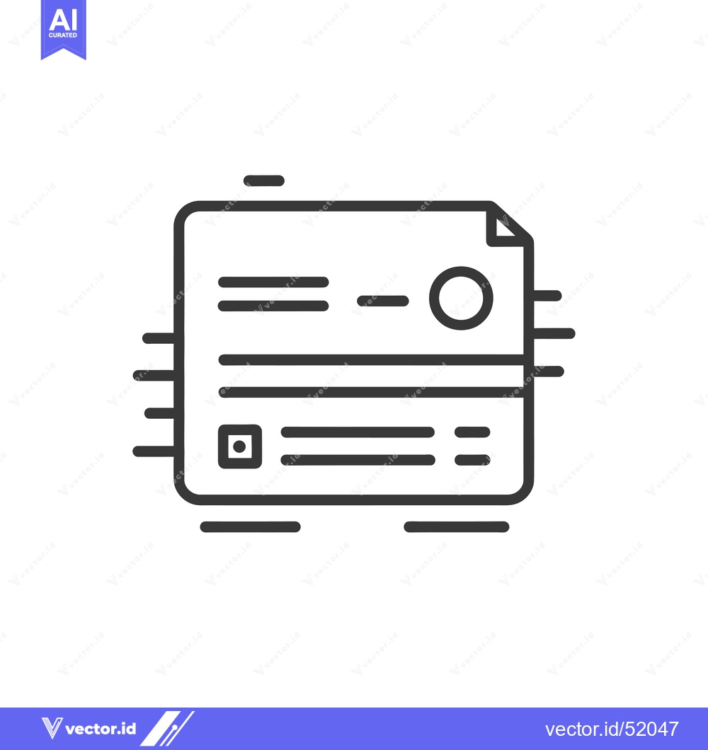 Premium Vector of Line Art Illustration of a Document with Data