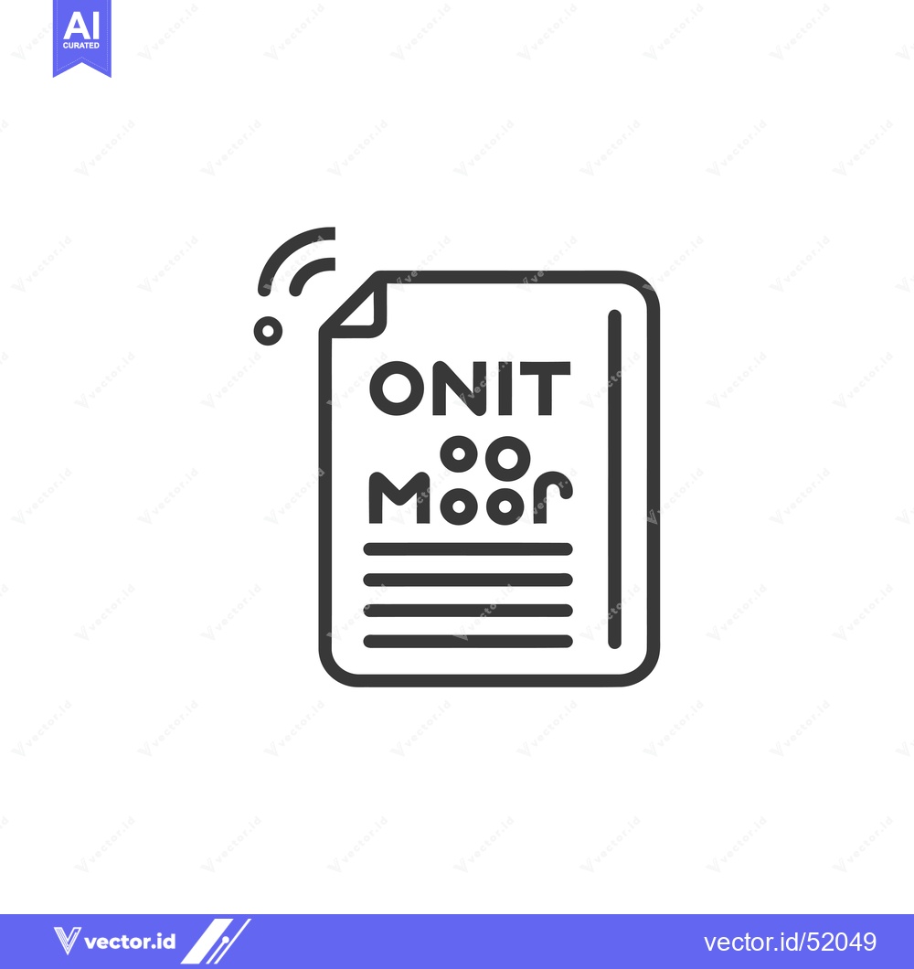 Premium Vector dari Line art illustration of a document with the text "ONIT" and "Moor" wr