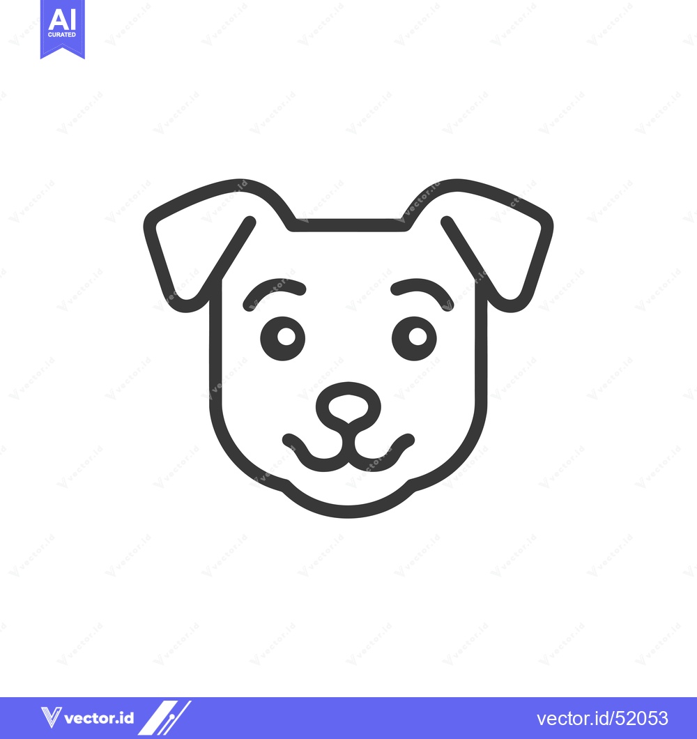 Premium Vector dari Line Art Illustration of a Dog's Face