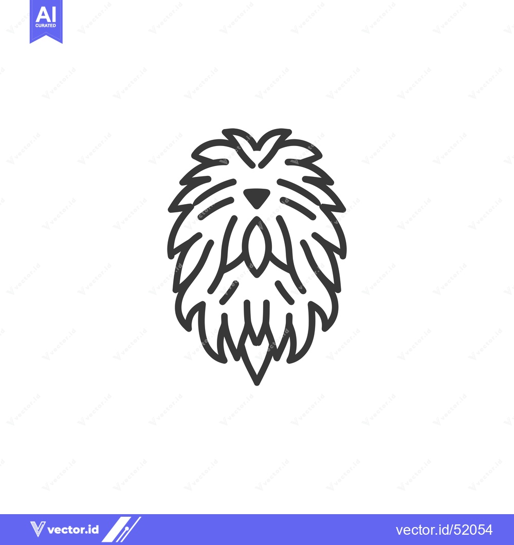 Premium Vector dari Line Art Illustration of a Dog's Face with Fur
