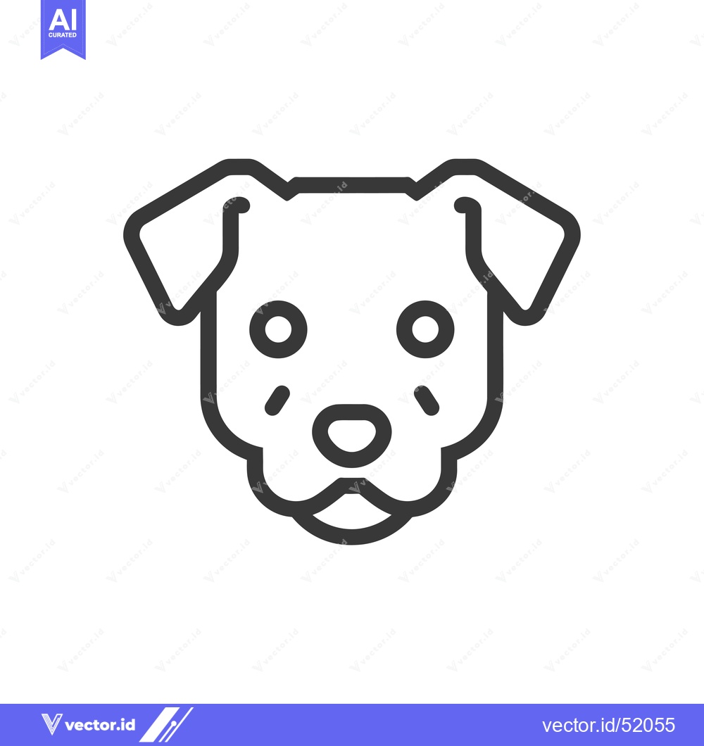 Premium Vector of Line art illustration of a dog's head