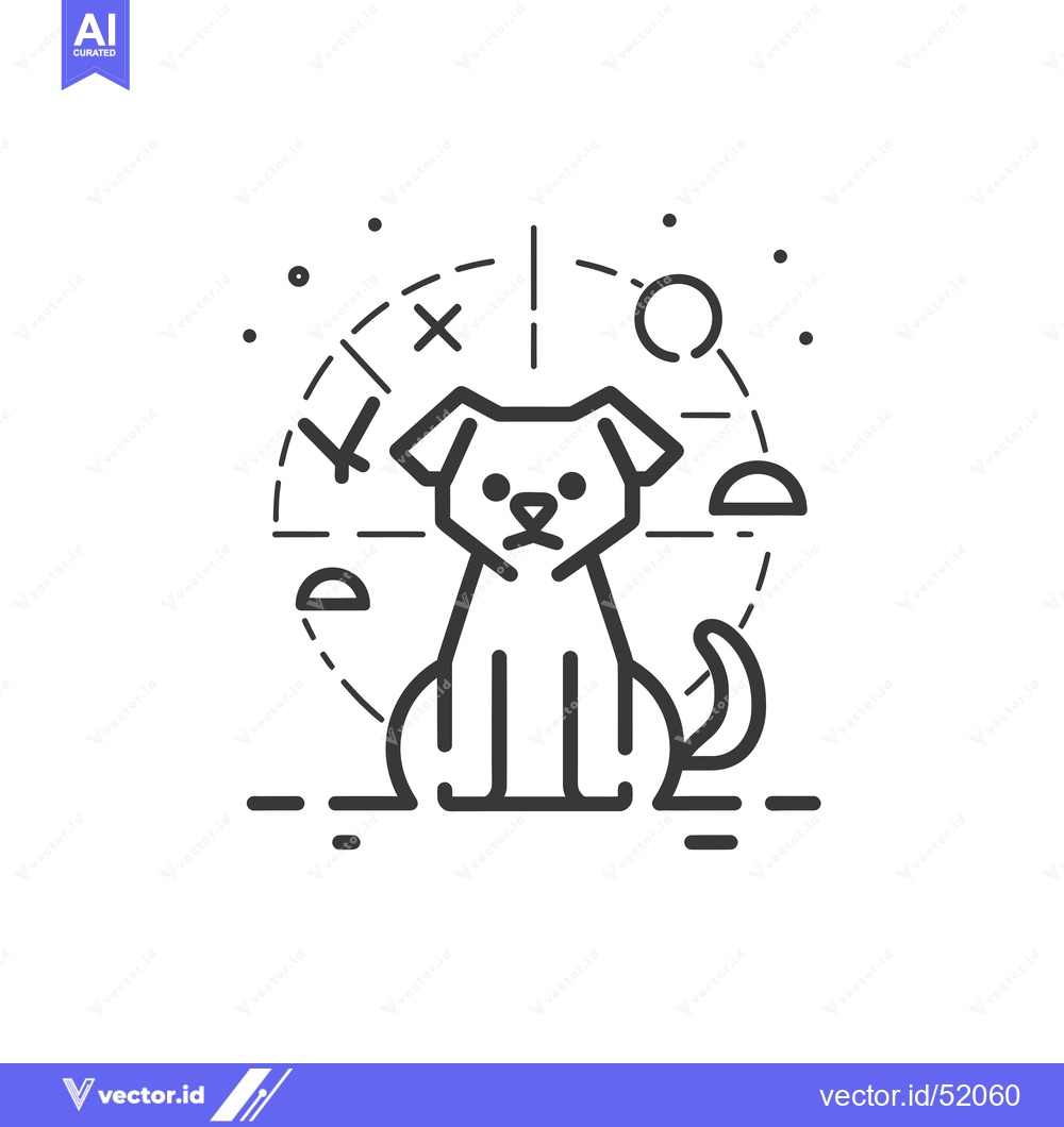 Premium Vector dari Line Art Illustration of a Dog with Geometric Shapes