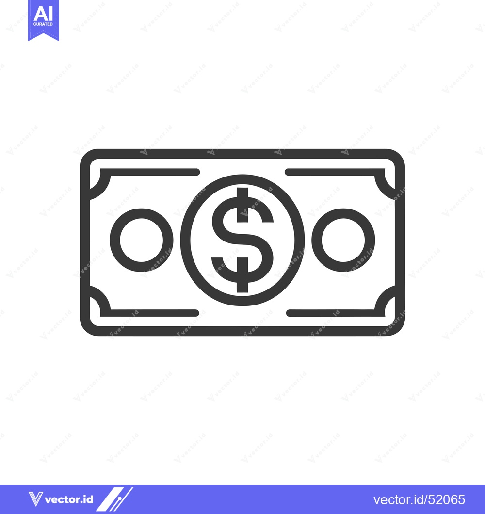 Premium Vector of Line Art Illustration of a Dollar Bill