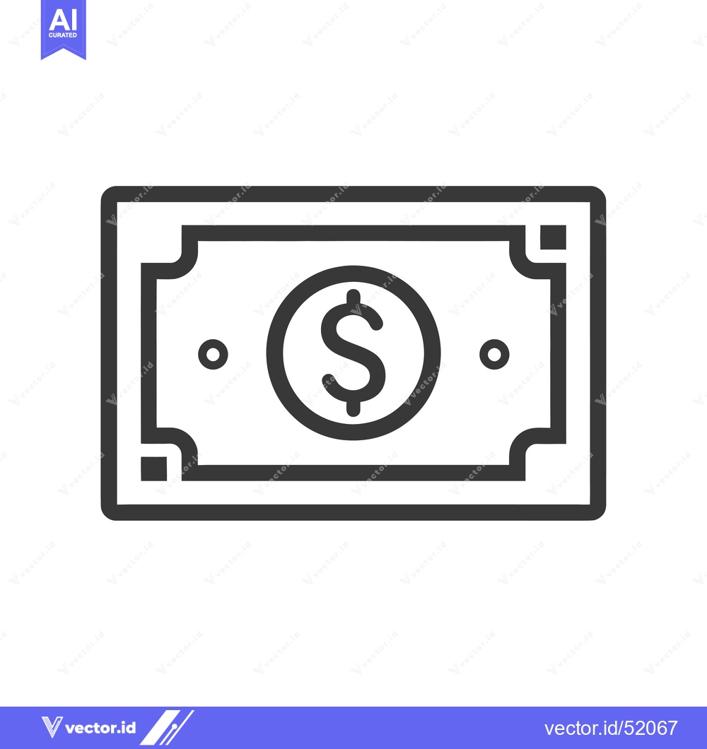 Premium Vector of Line Art Illustration of a Dollar Bill