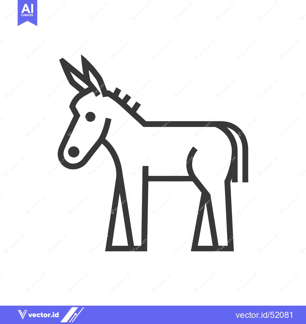 Premium Vector dari Line art illustration of a donkey