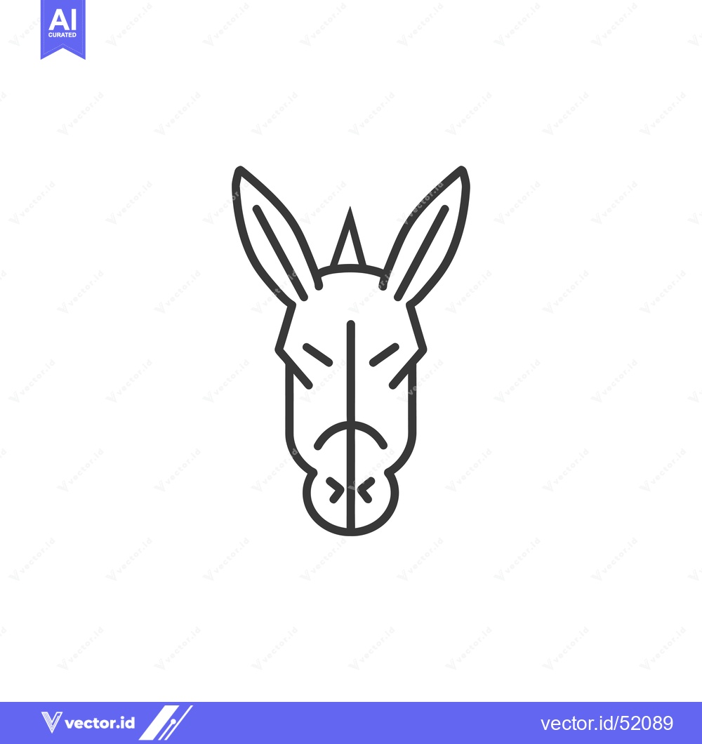 Premium Vector dari Line Art Illustration of a Donkey's Head