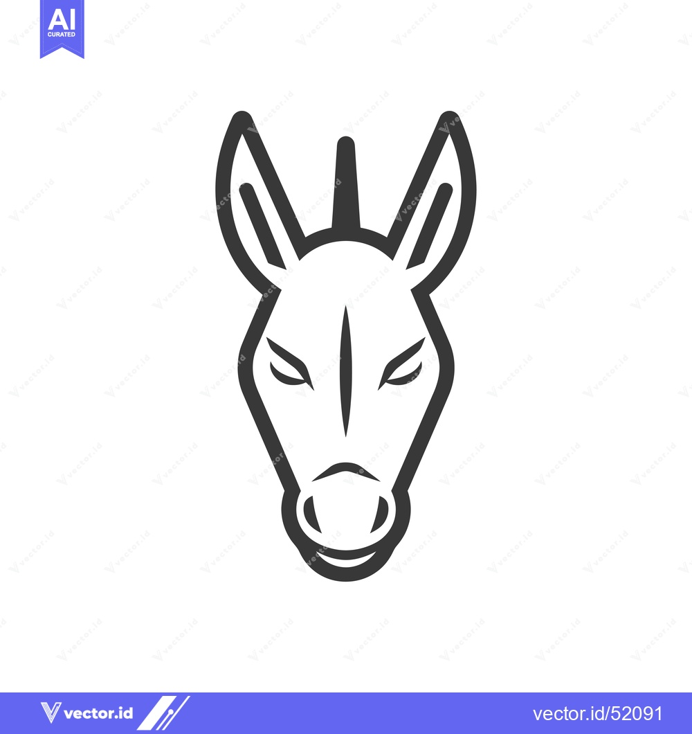 Premium Vector dari Line Art Illustration of a Donkey's Head