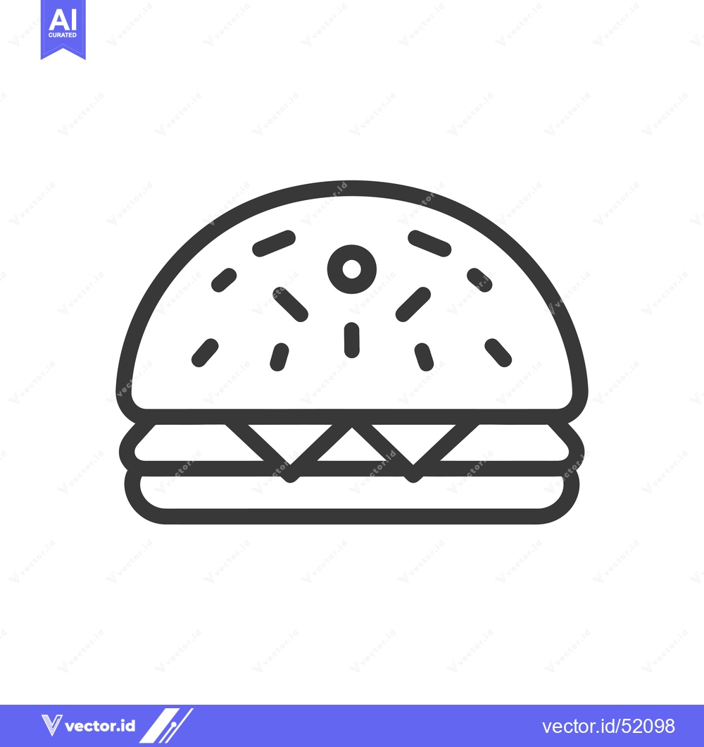 Premium Vector dari Line art illustration of a donut burger
