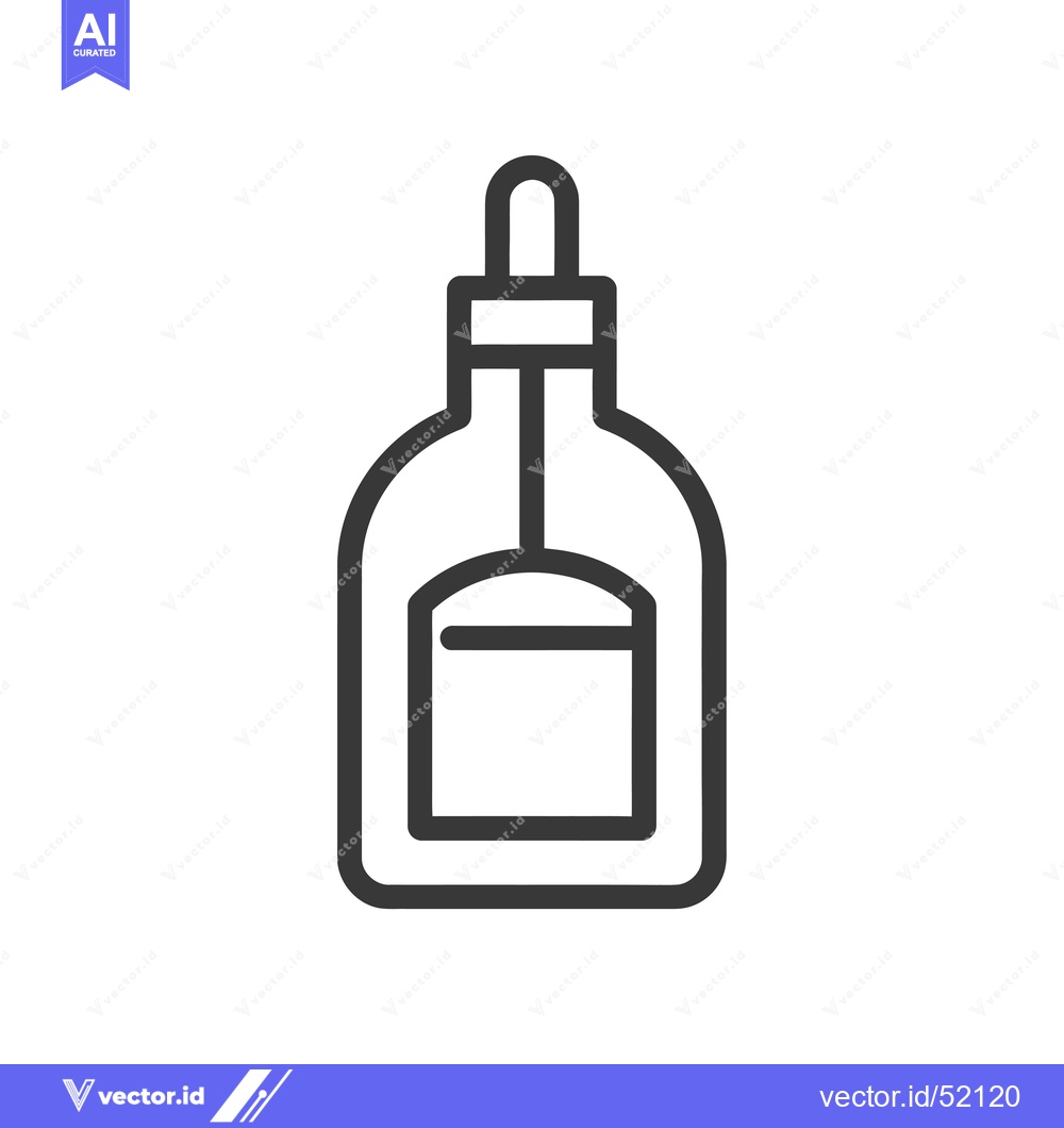 Premium Vector of Line Art Illustration of a Dropper Bottle