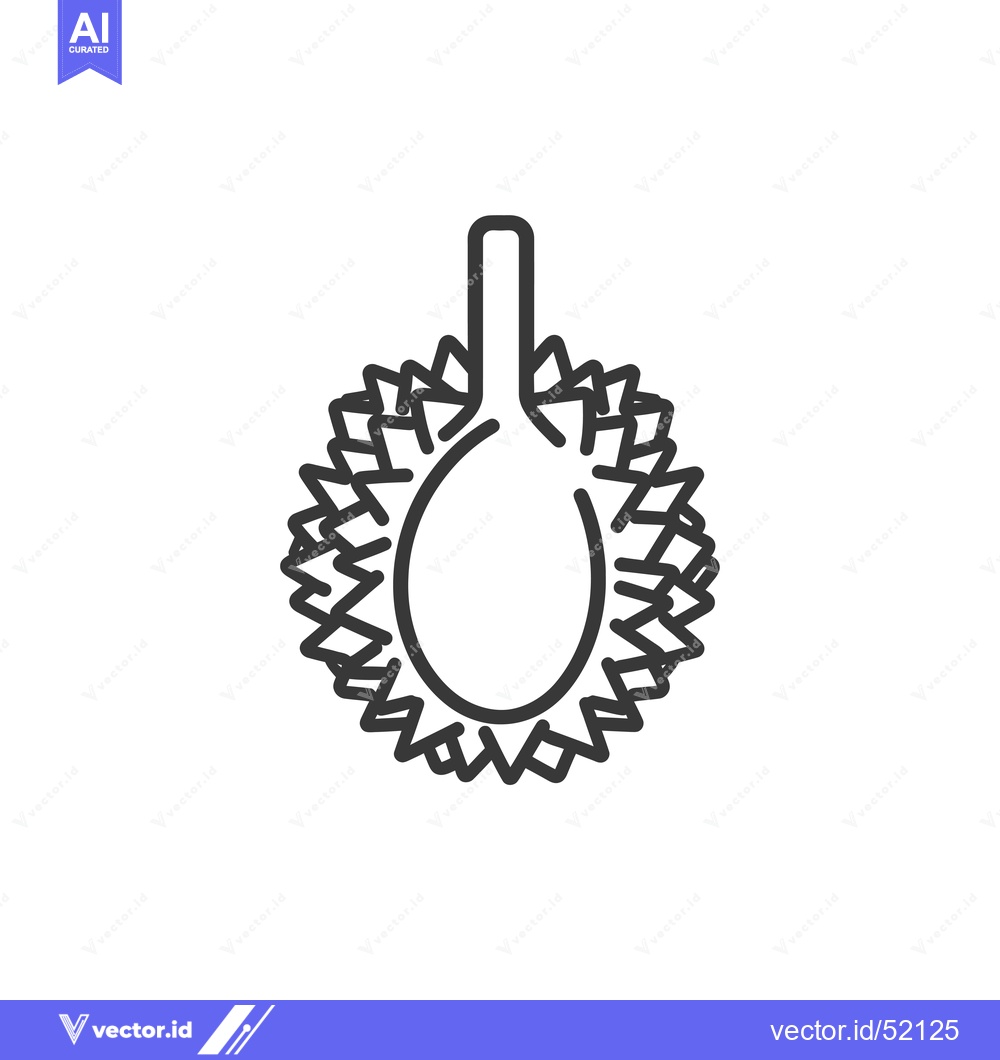 Premium Vector dari Line Art Illustration of a Durian Fruit