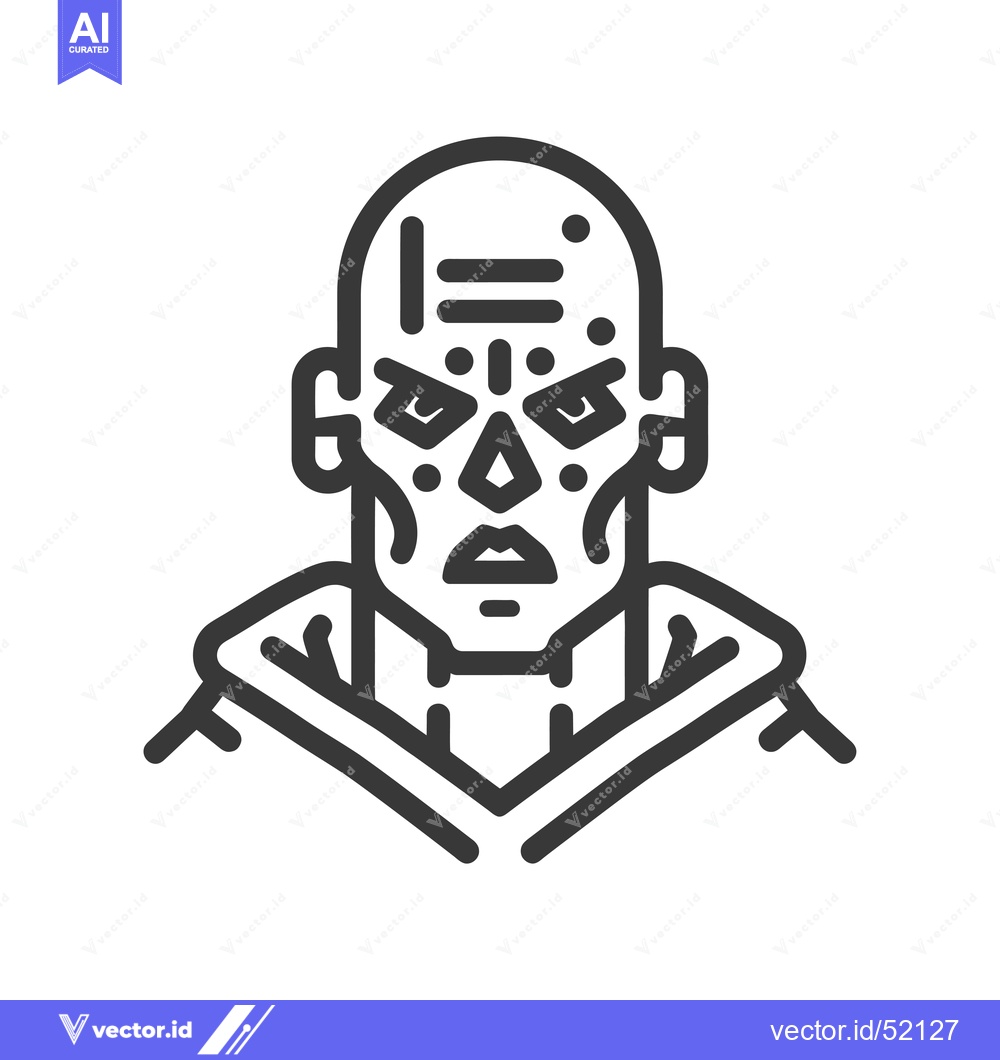 Premium Vector of Line Art Illustration of a Faceless Person with Geometric Patterns on