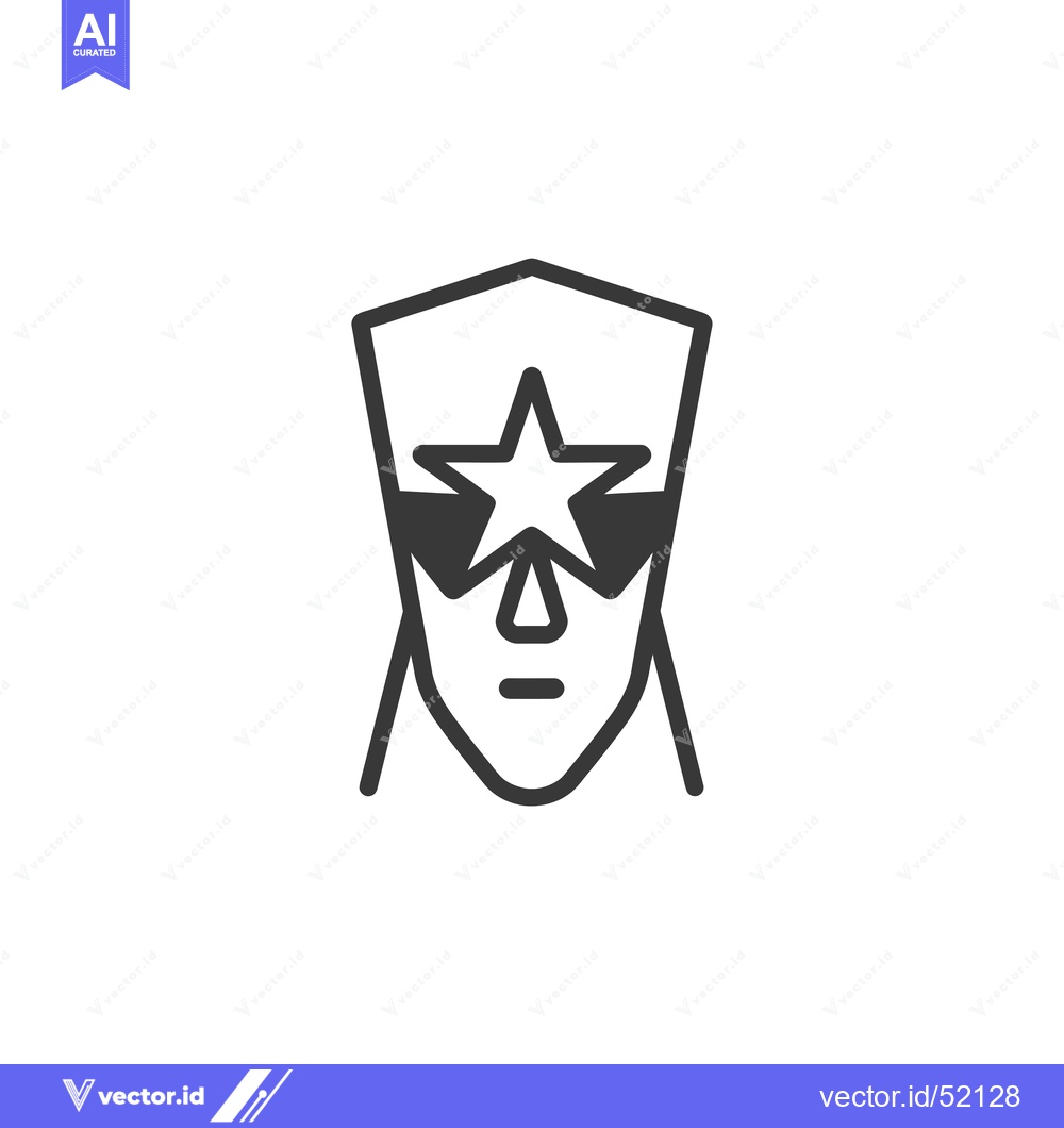 Premium Vector dari Line Art Illustration of a Face with a Star Over One Eye