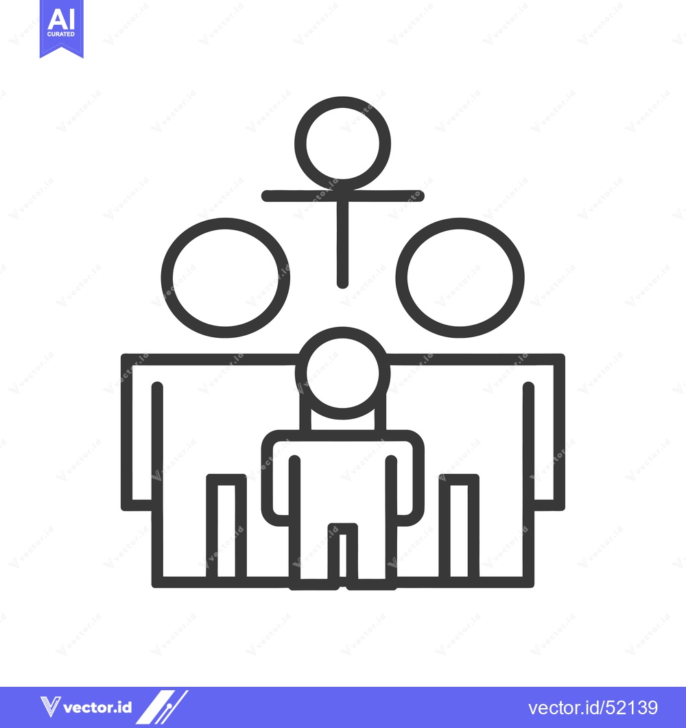 Premium Vector of Line Art Illustration of a Family Unit with Gender Symbols