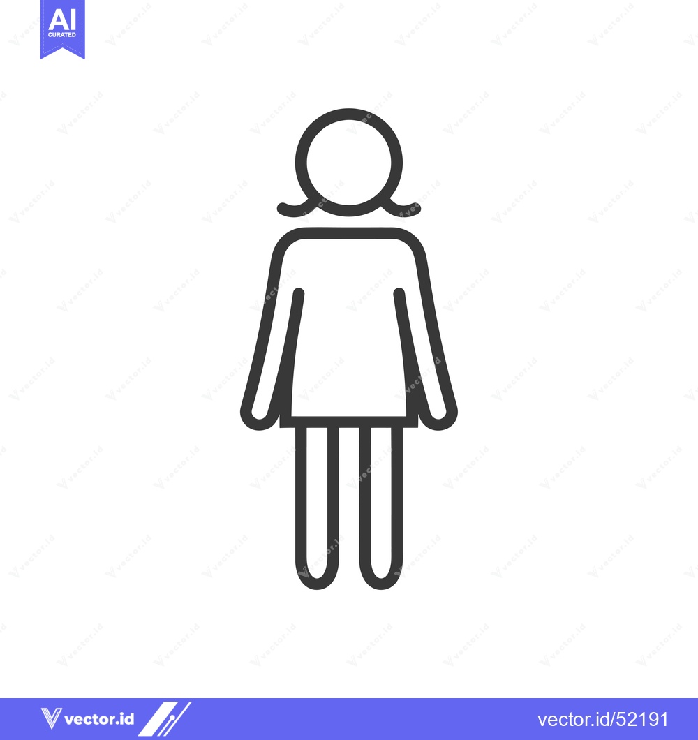 Premium Vector of Line Art Illustration of a Female Figure