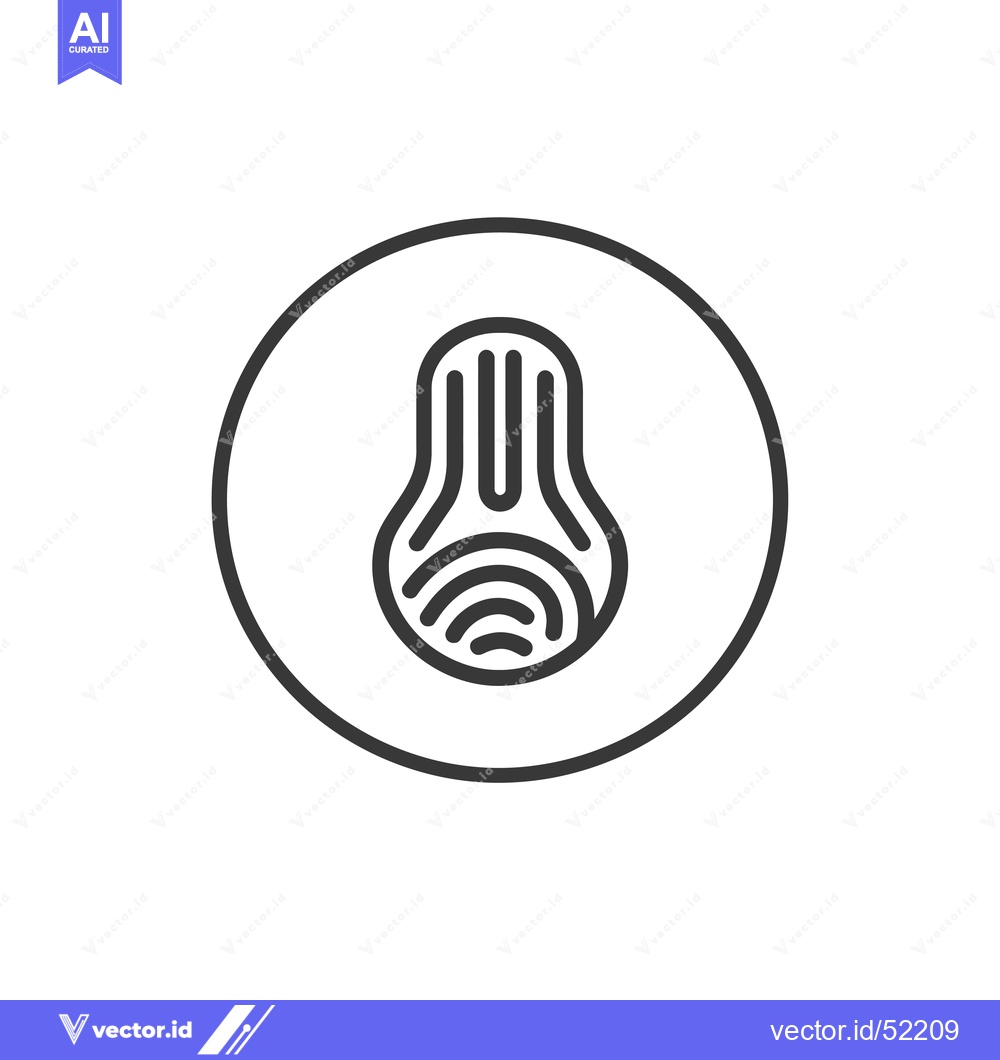 Premium Vector of Line Art Illustration of a Fingerprint in a Circle