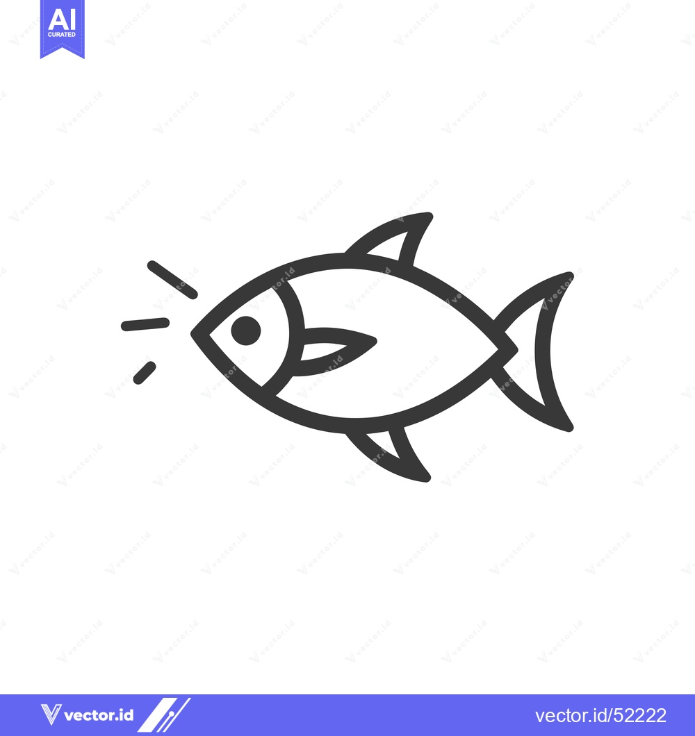 Premium Vector dari Line art illustration of a fish with a single eye