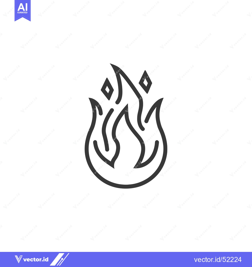 Premium Vector of Line Art Illustration of a Flame with Sparks