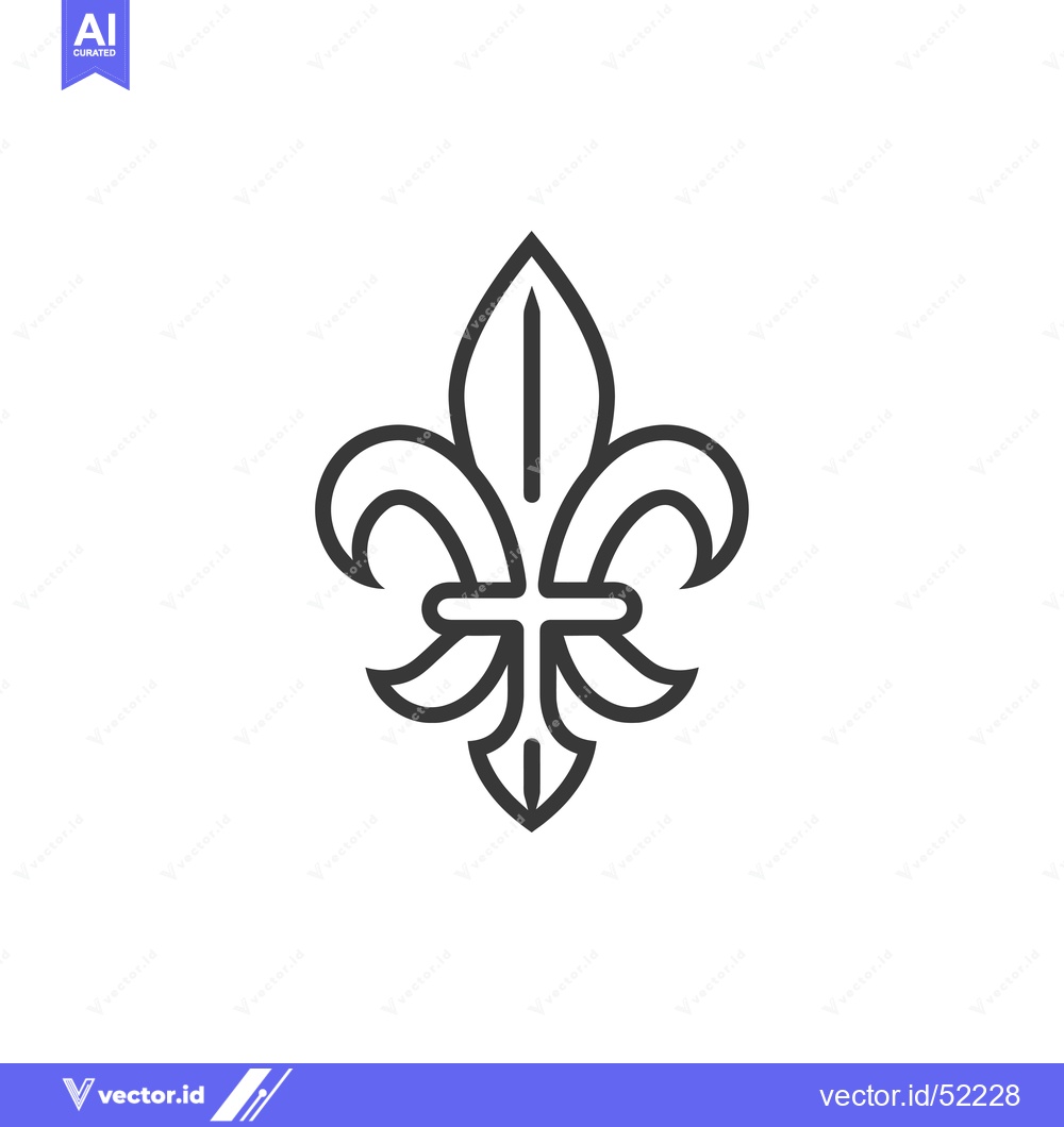 Premium Vector dari Line Art Illustration of a Fleur-de-lis