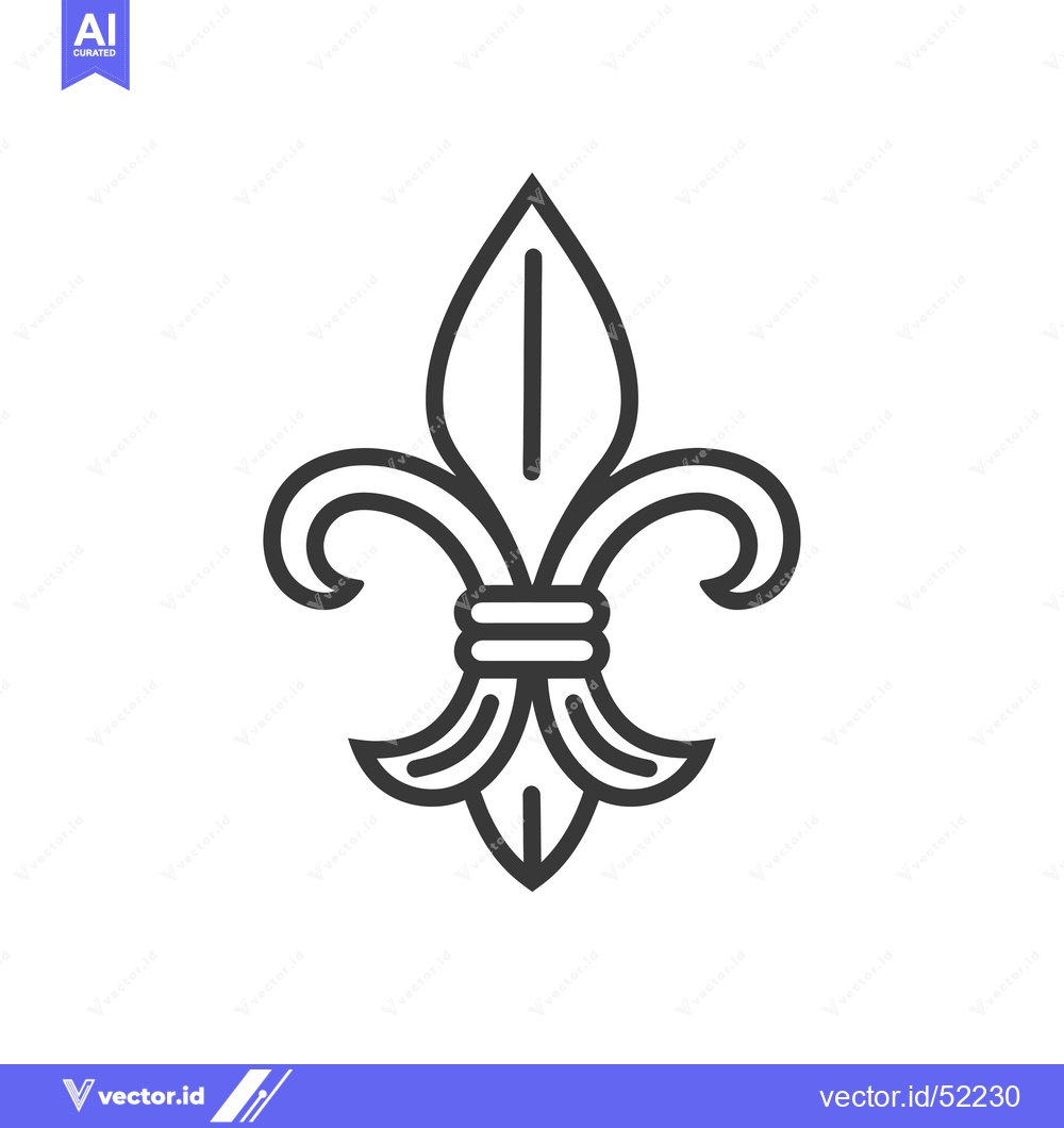 Premium Vector of Line art illustration of a fleur-de-lis symbol