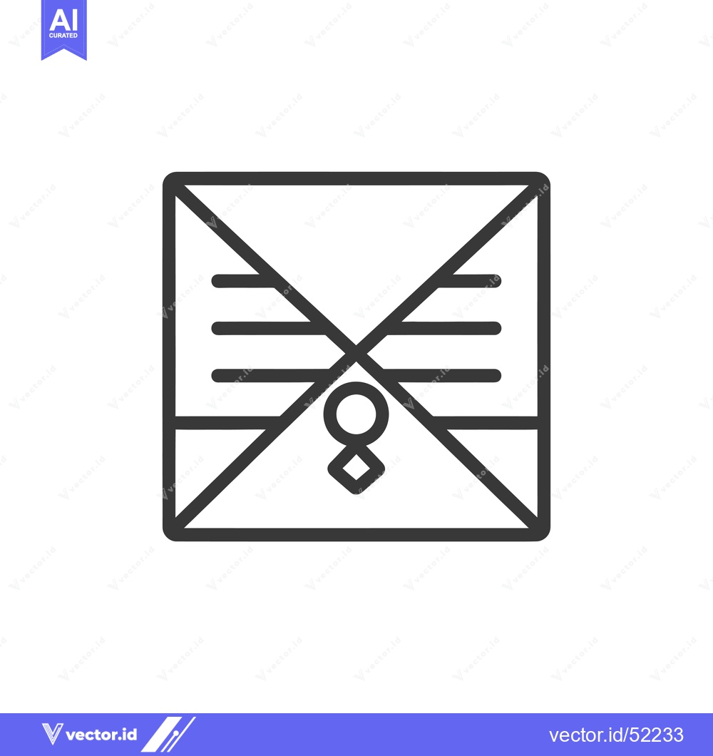 Premium Vector dari Line art illustration of a folded piece of paper with a seal