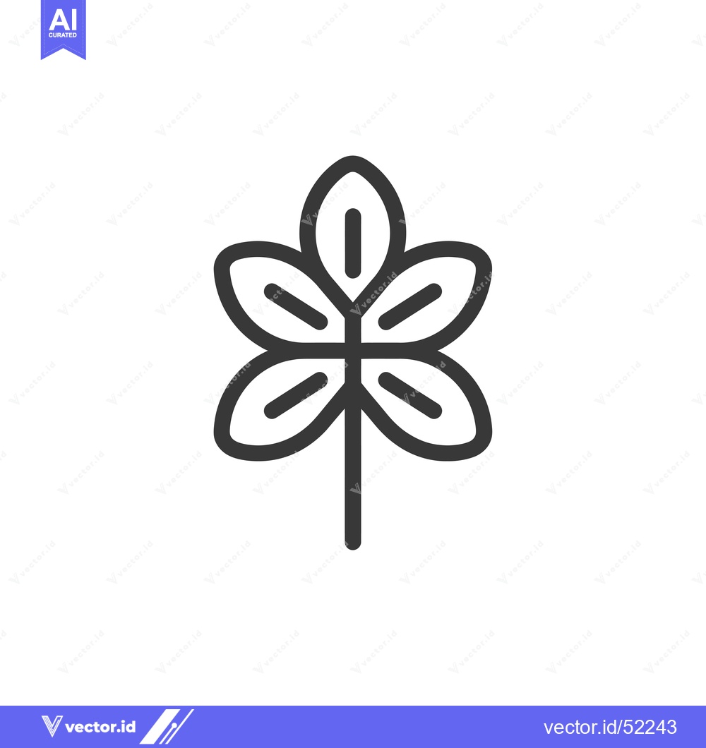 Premium Vector dari Line art illustration of a four-leaf clover