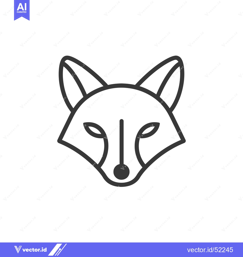 Premium Vector dari Line Art Illustration of a Fox Head