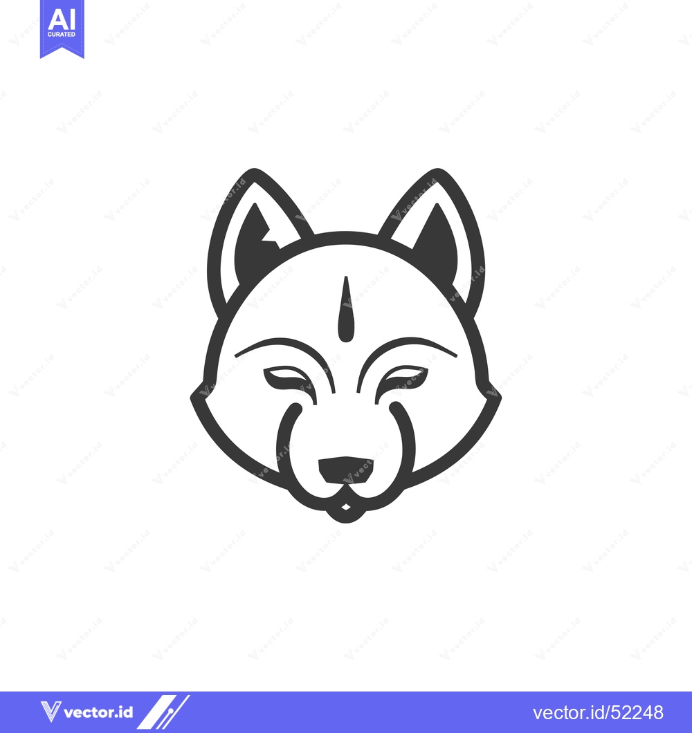 Premium Vector dari Line Art Illustration of a Fox's Face