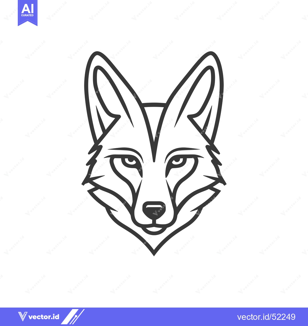 Premium Vector dari Line Art Illustration of a Fox's Face